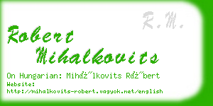 robert mihalkovits business card